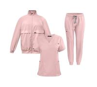 Uniforme De Enfermera Conjunto de 3 Piezas Uniforme médico y enfermería, Pantalones Sencillos con más Bolsillos, for SPA para la Oficina(Pink,XXL)