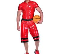 Uniforme De Goma De Látex, Catsuit, Mono, Medias, Deportes, Hombres, Color Informal, Unisex, Personalizado,Rojo,Medio