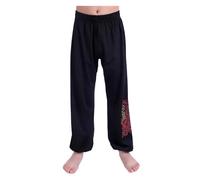 Uniforme de Kung Fu Master Milk Shreds, Camiseta de Taichi de Artes Marciales for Hombres, Manga Corta, Secado rápido para Tai Chi, Artes Marciales(Black Pants,For Height 150cm)