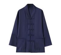 Uniforme de Kung Fu,Uniforme de Tai Chi Tradicional Chino,Túnica Taoísta Laica Corta con Abertura Frontal,Pantalones Aartes Marciales Transpirable Lino,Unisex Tai Chi Kung (Size:M(155-160cm),Color:A)