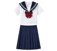 Uniforme de marinero japonés, traje tradicional con pajarita, vestido de marinero, uniforme escolar, para jóvenes, niños, estudiantes, entusiastas, de reunión de cumpleaños