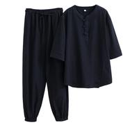 Uniforme de tai chi para mujer, traje de meditación zen tradicional chino, artes marciales, ropa de kung fu, ropa de ejercicios matutinos, 29# Negro, L
