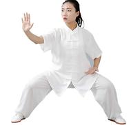 Uniforme De Tai Chi Traje Tradicional Chino De Kung Fu, Ropa De Artes Marciales De Manga Corta para Meditación Zen, Wing Chun Ropa para Hacer Ejercicio Matutino C,XXL