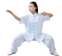 Uniforme De Tai Chi Traje Tradicional Chino De Kung Fu, Ropa De Artes Marciales De Manga Corta para Meditación Zen, Wing Chun Ropa para Hacer Ejercicio Matutino B,L