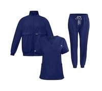 Uniforme Enfermera Conjunto de 3 piezas uniforme médico y enfermería, pantalones sencillos con más bolsillos, for spa(Blue,XXL)