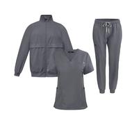 Uniforme Enfermera Conjunto de 3 piezas uniforme médico y enfermería, pantalones sencillos con más bolsillos, for spa(Grey,XL)