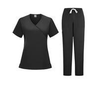 Uniforme Enfermera Uniforme de enfermera unisex for hombre, conjunto uniforme belleza for mujer, trajes hospital, clínica dental, tienda mascotas, laboratorio, ropa trabajo(Black,XXL)
