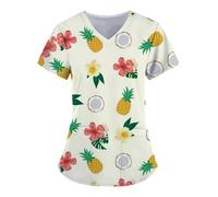 Uniforme Sanitario, Enfermera, clínica, enfermería, Ropa de Trabajo, Hospital, Camiseta, Blusa Informal de Manga Corta for Mujer, médico(Color5,M)