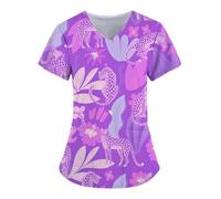 Uniforme Sanitario, Enfermera, clínica, enfermería, Ropa de Trabajo, Hospital, Camiseta, Blusa Informal de Manga Corta for Mujer, médico(Color8,L)