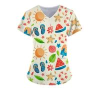 Uniforme Sanitario, Enfermera, clínica, enfermería, Ropa de Trabajo, Hospital, Camiseta, Blusa Informal de Manga Corta for Mujer, médico(Color4,XS)