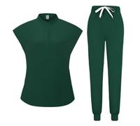 Uniforme Sanitario Mujer Pet Suit Scrubs Lab Coat Uniform SPA(Dark Green,M)