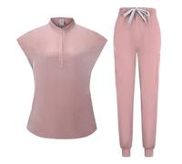 Uniforme Sanitario Mujer Pet Suit Scrubs Lab Coat Uniform SPA(Pink,S)