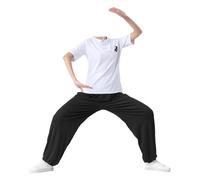 Uniformes de artes marciales tradicionales, Conjunto de traje de Kung Fu Tai Chi Multicolor S a 6XL(Short Sleeves-white+Black,L)