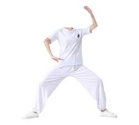 Uniformes de artes marciales tradicionales, Conjunto de traje de Kung Fu Tai Chi Multicolor S a 6XL(Short Sleeves-white+White,5XL)