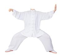 Uniformes de artes marciales tradicionales, Traje de manga larga de seda y algodón for hombre, uniforme, multicolor, varios tamaños(White,XS)