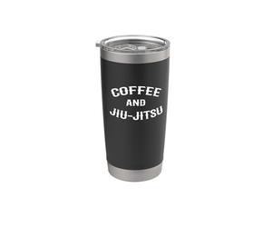 Uniformes de Jiu Jitsu/Dicho divertido "Coffee And Jiu Jitsu" Vaso térmico de acero inoxidable de doble pared