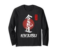 Uniformes de Ninjutsu, Trajes de Ninjutsu, caligrafía clásica Manga Larga, Unisex para Adultos, Negro, XXL