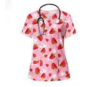 Uniformes médicos de enfermería con Dibujos Animales, Uniformes Enfermera for Mujer, Monos Cuello en V y Bolsillos, for para Enfermera(Color15,XL)