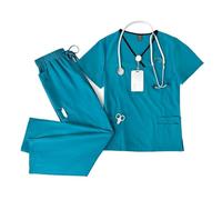 Uniformes para el Personal de enfermería Uniforme de salón Belleza for Mujer, Uniforme SPA, Disfraz médico Hospital Dental, Unisex, 2 Piezas(Color 7,S)