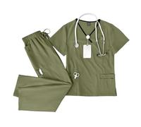 Uniformes para el Personal de enfermería Uniforme de salón Belleza for Mujer, Uniforme SPA, Disfraz médico Hospital Dental, Unisex, 2 Piezas(Color 4,XL)