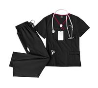 Uniformes para el Personal de enfermería Uniforme de salón Belleza for Mujer, Uniforme SPA, Disfraz médico Hospital Dental, Unisex, 2 Piezas(Color 5,XL)