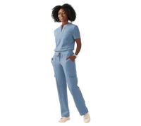Uniformes para el Personal de enfermería Uniforme médico de Manga Corta for Mujer, Conjunto Hospital, Uniforme Tienda Mascotas, Tops y Pantalones(Light Blue,M)