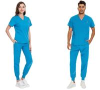 Uniformes para el Personal de enfermería Uniforme médico de Manga Corta y Pantalones for Mujer, Uniforme enfermería, Tienda Mascotas(White,M)