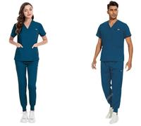 Uniformes para el Personal de enfermería Uniforme médico de Manga Corta y Pantalones for Mujer, Uniforme enfermería, Tienda Mascotas(Red,M)