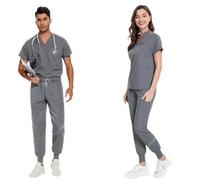 Uniformes para el Personal de enfermería Uniforme médico de Manga Corta y Pantalones for Mujer, Uniforme enfermería, Tienda Mascotas(Gray,M)