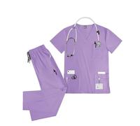 Uniformes para el Personal de enfermería Uniformes médicos elásticos de enfermería for Mujer, Conjuntos Camiseta y pantalón Manga Corta Transpirables, Uniforme Enfermera, Traje médico(Color 5,M)