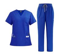 Uniformes Sanitarios Mujer Conjuntos de uniforme médico for mujer, camisetas de hospital, pantalones, accesorios de enfermera, clínica dental, salón de belleza, ropa de trabajo, traje.(Blue1,M)