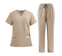 Uniformes Sanitarios Mujer Conjuntos de uniforme médico for mujer, camisetas de hospital, pantalones, accesorios de enfermera, clínica dental, salón de belleza, ropa de trabajo, traje.(Apricot,M)