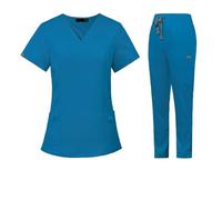 Uniformes Sanitarios Mujer Uniformes de médico Hospital Manga Corta, Uniformes SPA, Trajes clínica Dental, Accesorios for Cuidado Mascotas, for Enfermeras veterinarias(Blue,M)