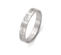unift Anillo Ojo de Horus Ankh Cruz para Mujer en Acero Inoxidable Antiguo Símbolo Egipcio Ankh Cruz Ojo de Horus Anillos Amuleto Protección Joyería, Medio, Acero inoxidable, Sin gemas.