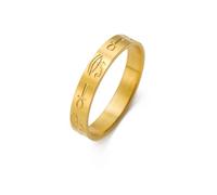 unift Anillo Ojo de Horus Ankh Cruz para Mujer en Acero Inoxidable Antiguo Símbolo Egipcio Ankh Cruz Ojo de Horus Anillos Amuleto Protección Joyería, 10, Acero inoxidable, Sin piedras preciosas