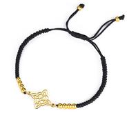 unift Brujas Nudo Pulsera para Mujeres Hombres de Acero Inoxidable Mágico Nudo de Bruja Brujería con Una Cuenta de Colorido Tejido Ajustable Wiccan Joyería (gold-B 2)