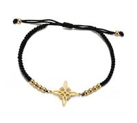 unift Brujas Nudo Pulsera para Mujeres Hombres de Acero Inoxidable Mágico Nudo de Bruja Brujería con Una Cuenta de Colorido Tejido Ajustable Wiccan Joyería (oro-B-1)