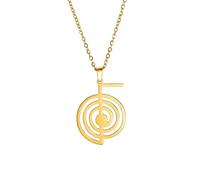 unift Cho Ku Rei Collar Símbolo de Poder para Mujeres Hombres Acero Inoxidable Geometría Sagrada Símbolo de Curación Cho Ku Rei Reiki Collar Amuleto Joyas Regalo Yoga, Talla única, Acero inoxidable,