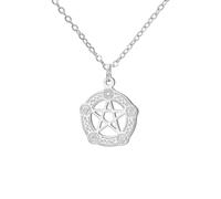 unift Collar celta con pentagrama para mujer y hombre, colgante gótico de acero inoxidable con pentagrama, regalo de cumpleaños para seres queridos y amigos. (plata)