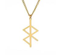 UNIFT Collar con colgante de runas vikingas de la paz para hombres y mujeres, de acero inoxidable, vikingo, vegvísir amor y paz, joyería pagana vikinga nórdica, Acero inoxidable, No es una piedra