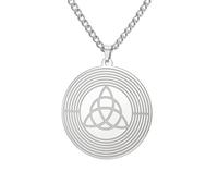 UNIFT Collar con colgante de triquetra celta para mujeres y hombres, de acero inoxidable, con nudo de la Trinidad irlandesa, collar con colgante de nudo de la suerte, talla única, Acero inoxidable, No