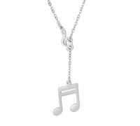 UNIFT Collar con nota musical para mujer, acero inoxidable, llave de violín y llave de bajo, nota musical con amor, corazón, colgante, collar, joyería, regalo para amantes de la música, Eine Größe