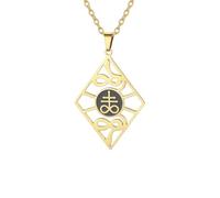UNIFT Collar de acero inoxidable con cruz de Leviatán de la Iglesia de Satanás, con colgante de serpiente de Leviatán, verstellbar, Acero inoxidable, No es una piedra preciosa