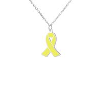 UNIFT Collar de cinta amarilla para mujer, de acero inoxidable, símbolo de esperanza, espera, anhelo, devolución segura, regalo de joyería, Adjustable, Acero inoxidable, No es una piedra preciosa