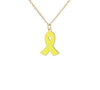 UNIFT Collar de cinta amarilla para mujer, de acero inoxidable, símbolo de esperanza, espera, anhelo, devolución segura, regalo de joyería, Adjustable, Acero inoxidable, No es una piedra preciosa
