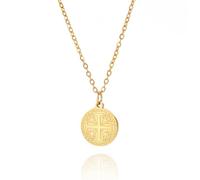 UNIFT Collar de cruz de Jerusalén para mujeres y hombres, de acero inoxidable, con colgante de cruz cristiana de oración cristiana, caballeros templarios, joyería religiosa, talla única, Acero