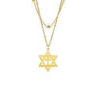 UNIFT Collar de estrella de David para mujer, colgante de hexágono judío clásico de acero inoxidable con collares de cruz, joyería de Isael, amuleto religioso (oro 6)