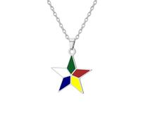 UNIFT Collar de estrella drusa de cinco colores para mujer, acero inoxidable, religioso, cultural, druso, símbolo de fe, regalo para familiares y amigos drusos, Adjustable, Acero inoxidable, Sin