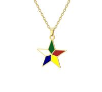 UNIFT Collar de estrella drusa de cinco colores para mujer, acero inoxidable, religioso, cultural, druso, símbolo de fe, regalo para familiares y amigos drusos, Adjustable, Acero inoxidable, Sin