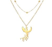 UNIFT Collar de fénix para mujer, de acero inoxidable, bonito y delicado colgante de fénix en ascenso, joyería de inspiración, talla única, Acero inoxidable, No es una piedra preciosa